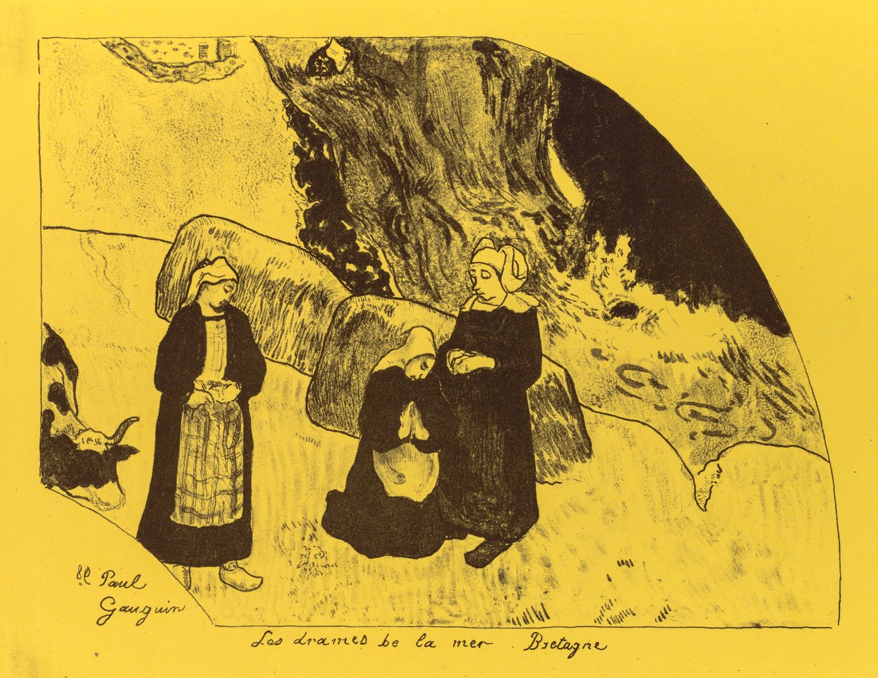 Volpini Suite: Dramas do Mar: Bretanha Les Drames de la Mer, Bretanha, 1889. de Paul Gauguin