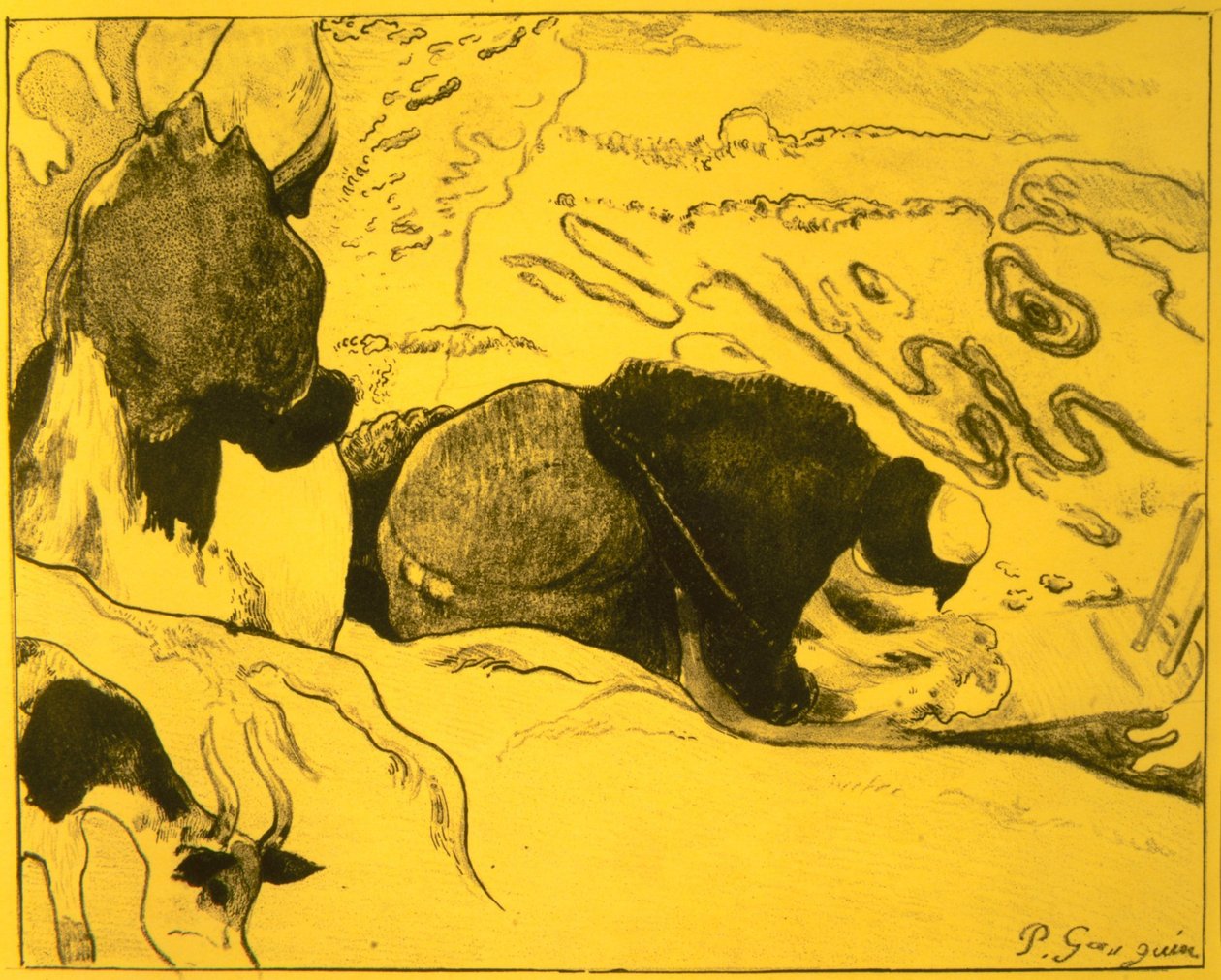 Lavadeiras, da Suíte Volpini: Dessins lithographiques, 1889., 1889. de Paul Gauguin
