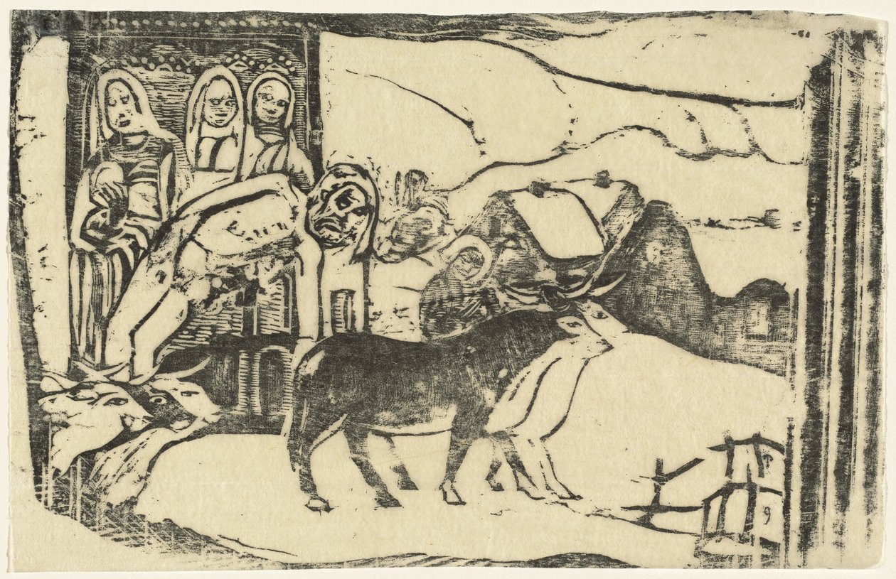 Santuário Wayside na Bretanha (Le calvaire Breton) de Paul Gauguin