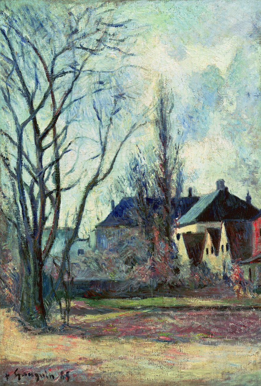 Paisagem de inverno em Copenhague, 1885 de Paul Gauguin