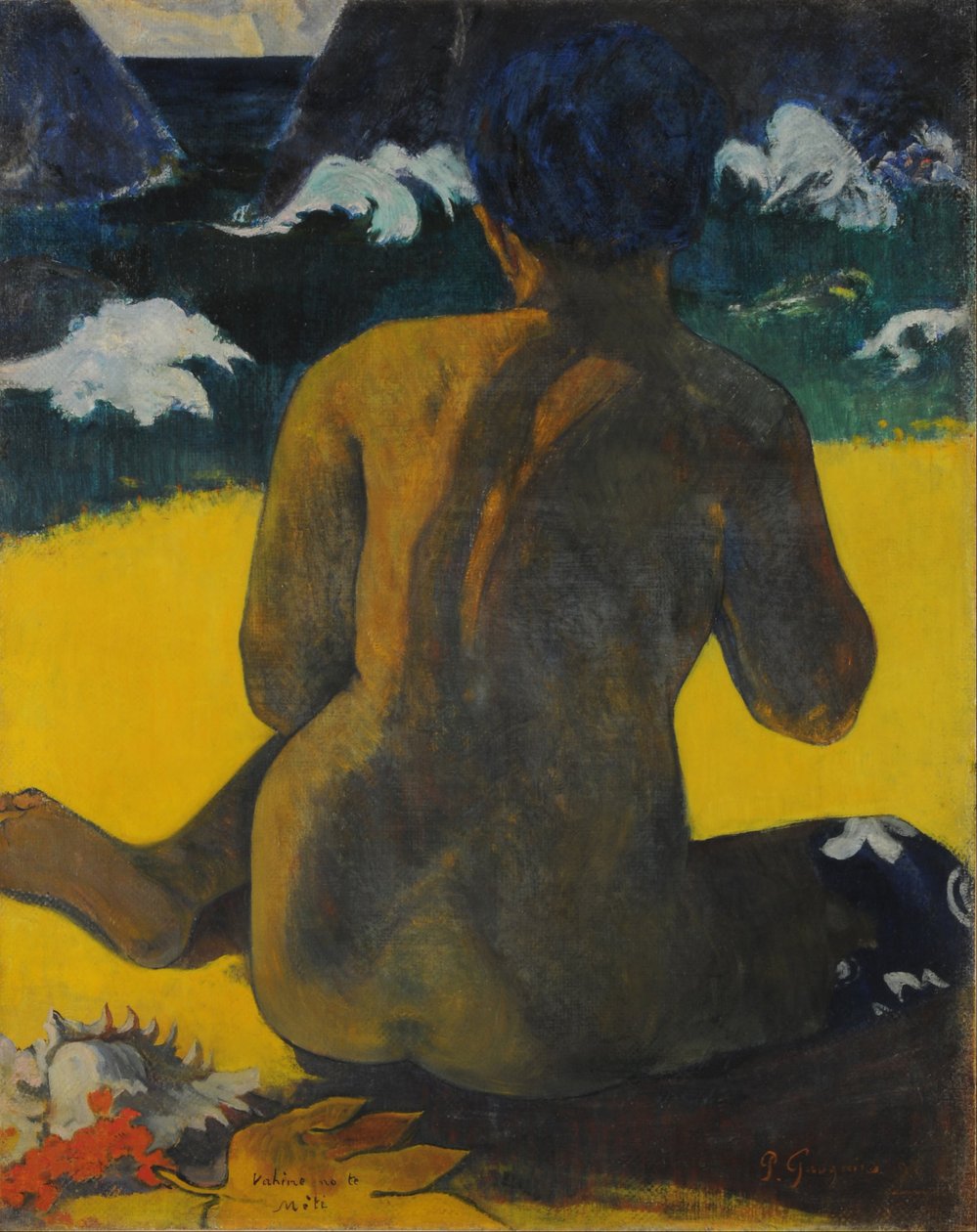 Mulher na praia de Paul Gauguin
