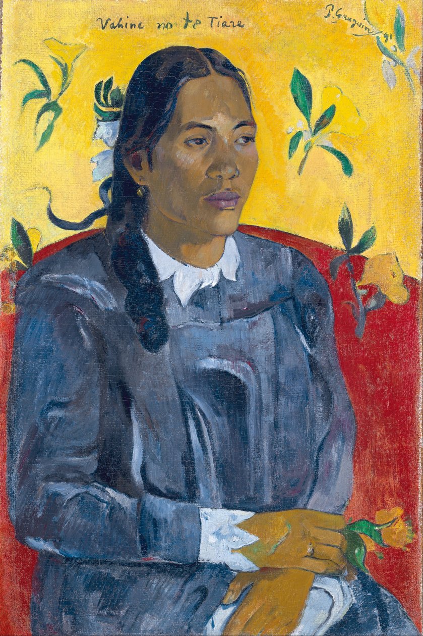 Mulher com uma flor de Paul Gauguin