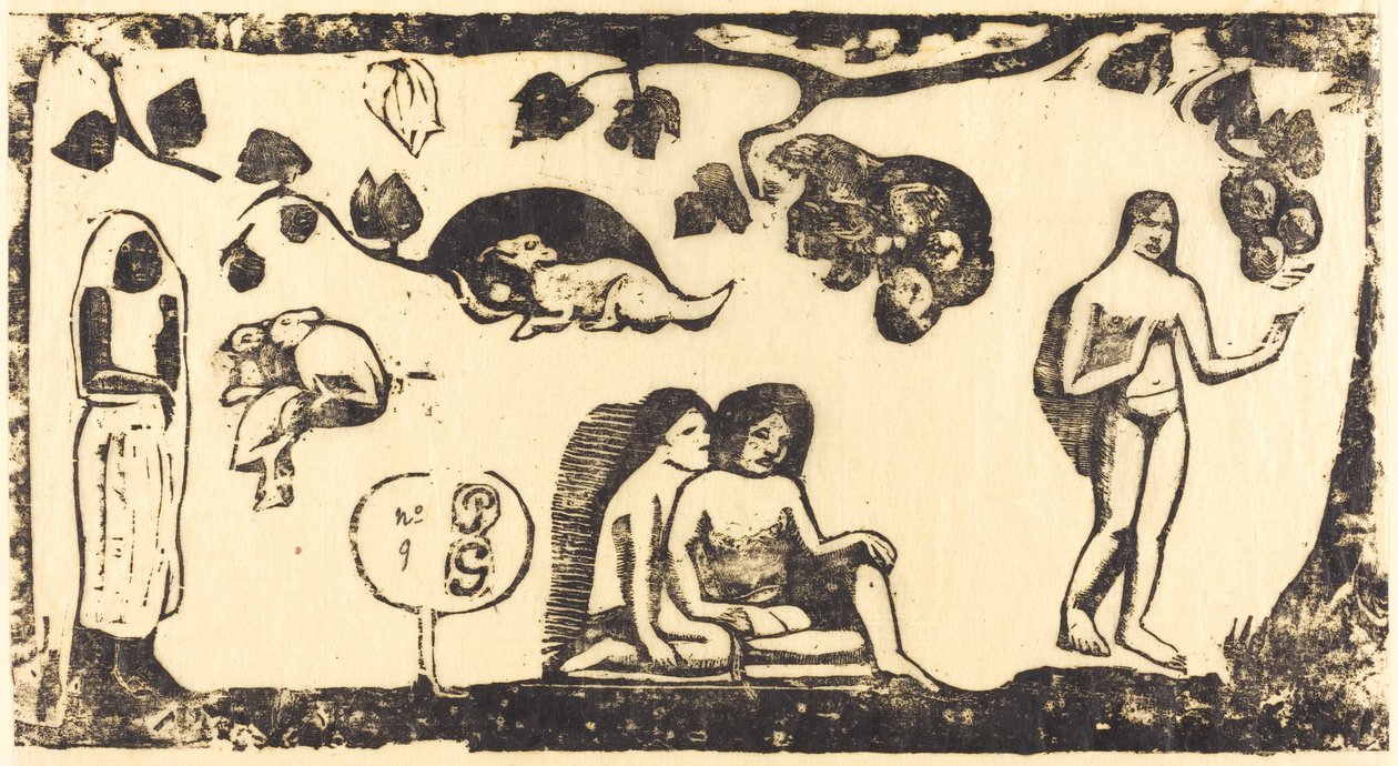 Mulheres, Animais e Folhagem de Paul Gauguin