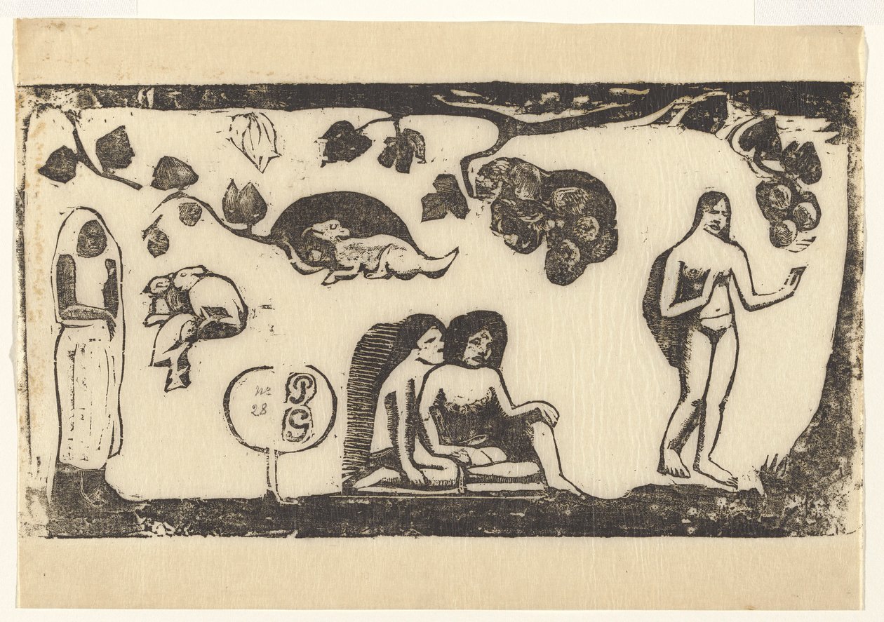 Mulheres, animais e folhagens de Paul Gauguin