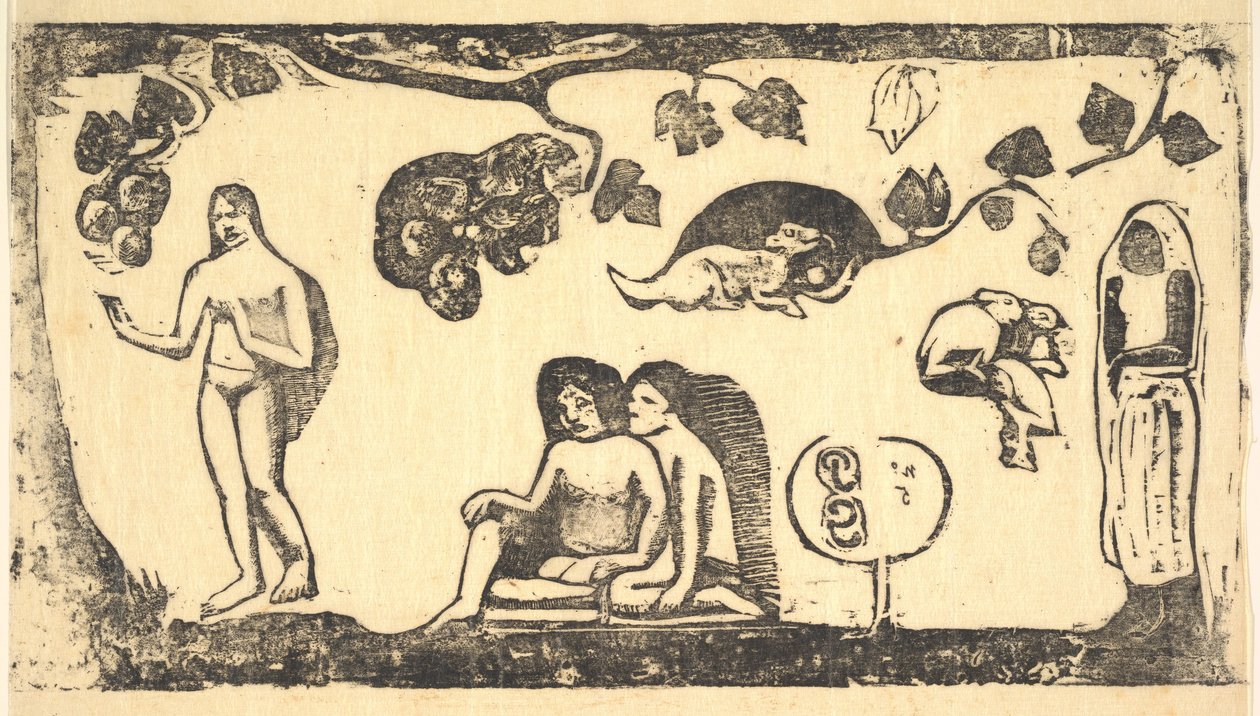 Mulheres, Animais e Folhagem, 1898. de Paul Gauguin