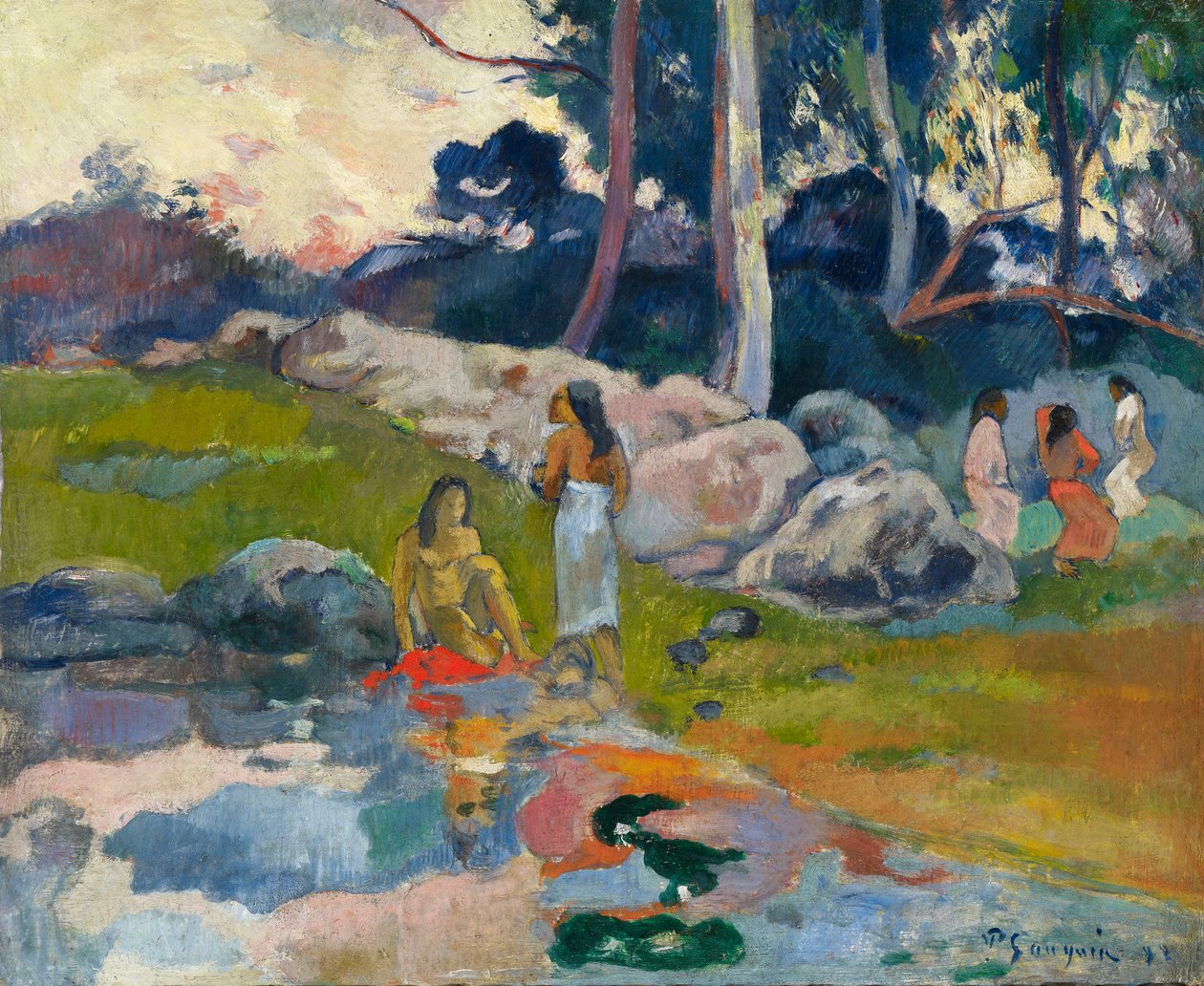Mulheres nas margens do rio, ca 1892. de Paul Gauguin