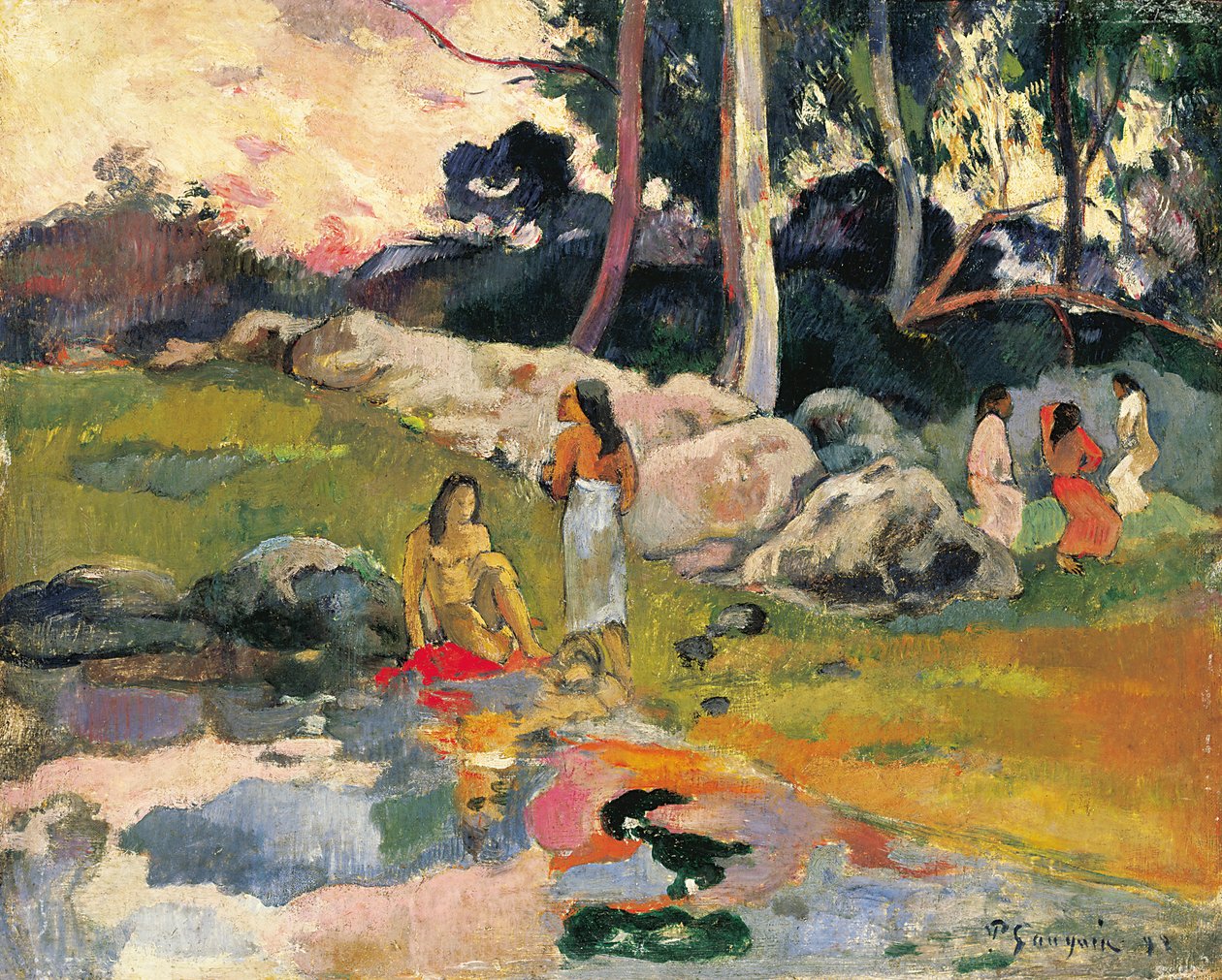 Mulheres à beira do rio de Paul Gauguin