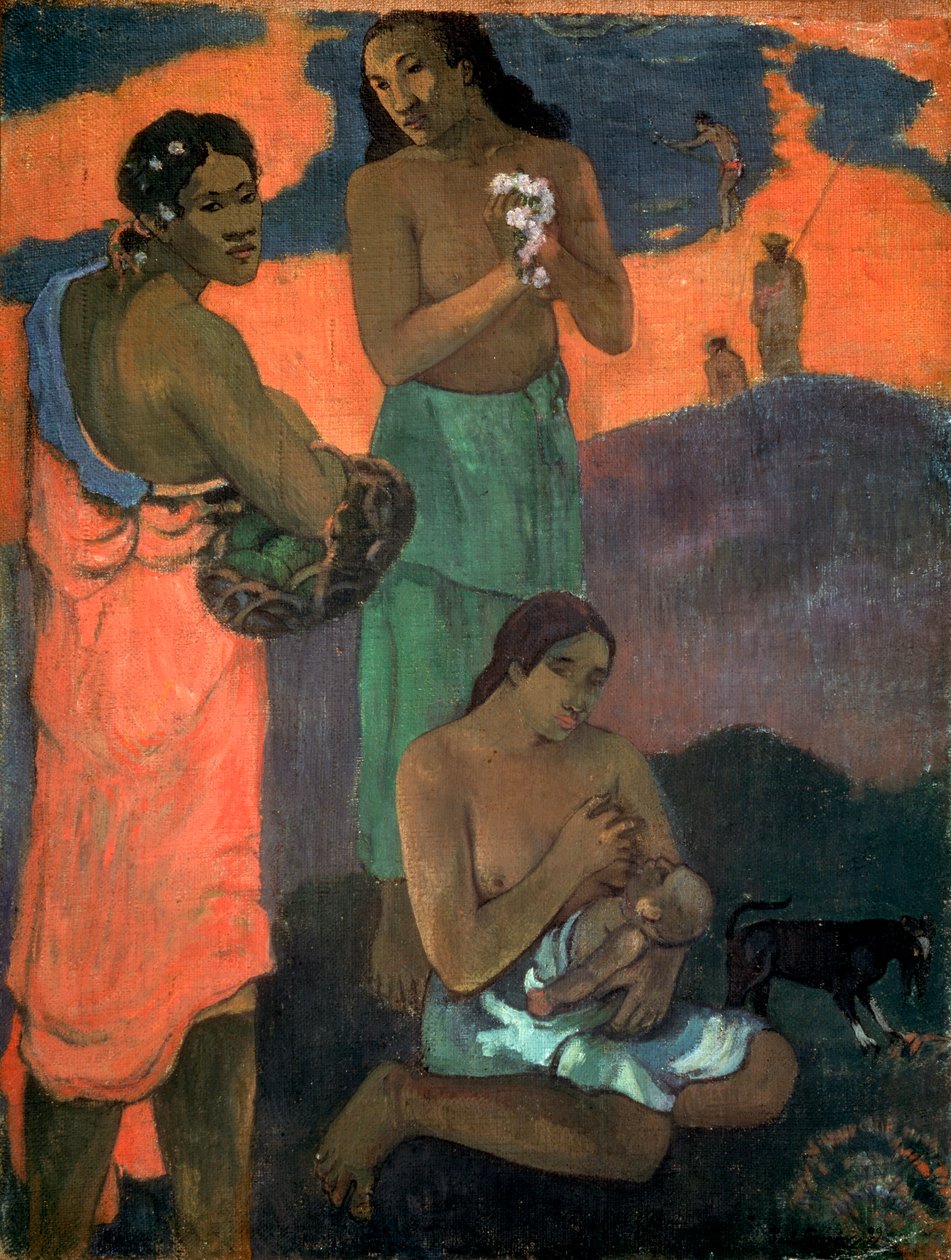 Mulheres à beira-mar A maternidade, 1899 de Paul Gauguin