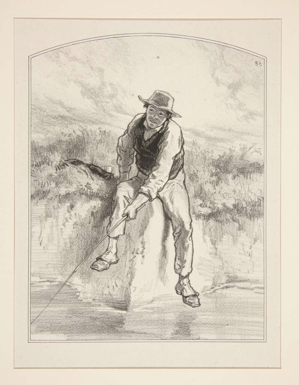 Pesca à linha de Paul Gavarni