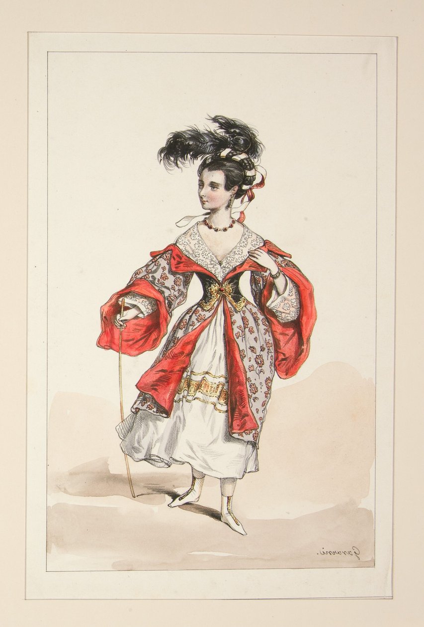 (PERI. Túnica e vestido de seda, ...) de Paul Gavarni