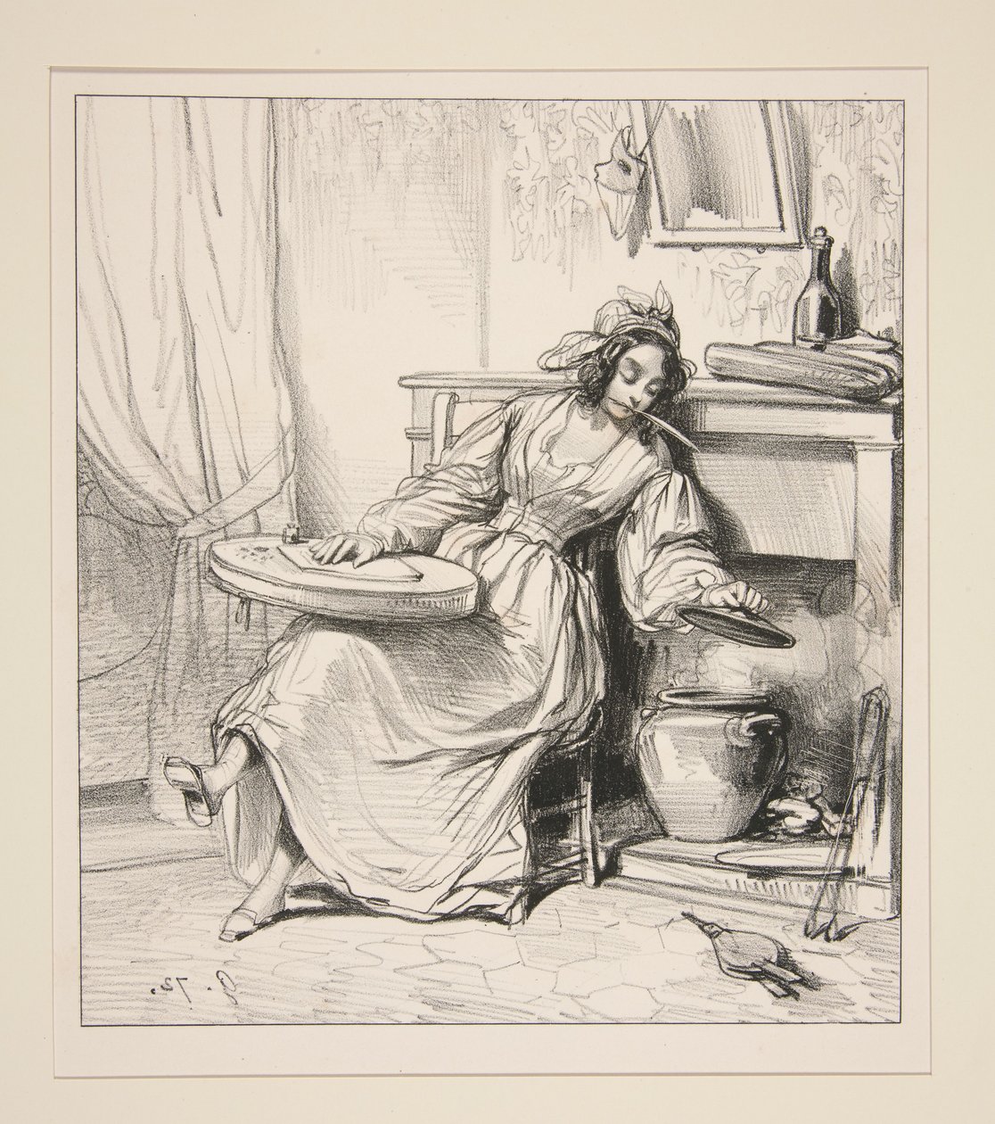 ... - Adolphe! Adolphe! Quer então deixar morrer a sua Eugenie!... de Paul Gavarni