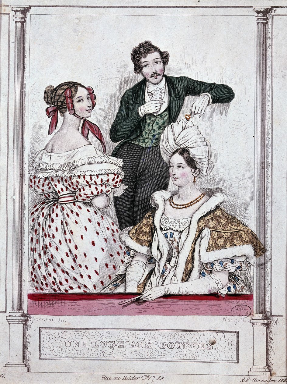 Um alojamento com bouffles, v.1835 - por Gavarni de Paul Gavarni