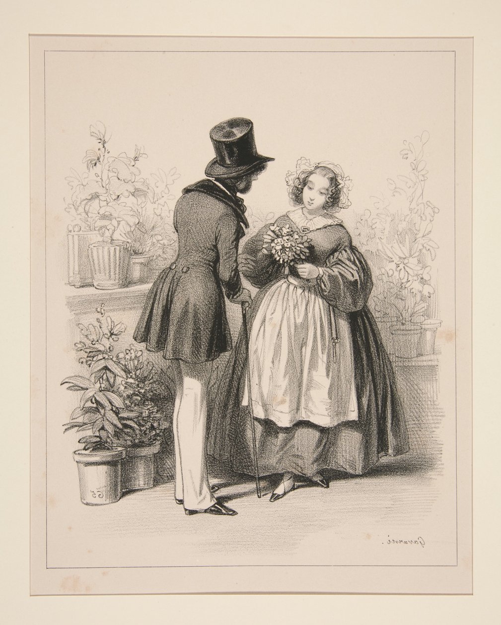 Vendedora de flores de Paul Gavarni