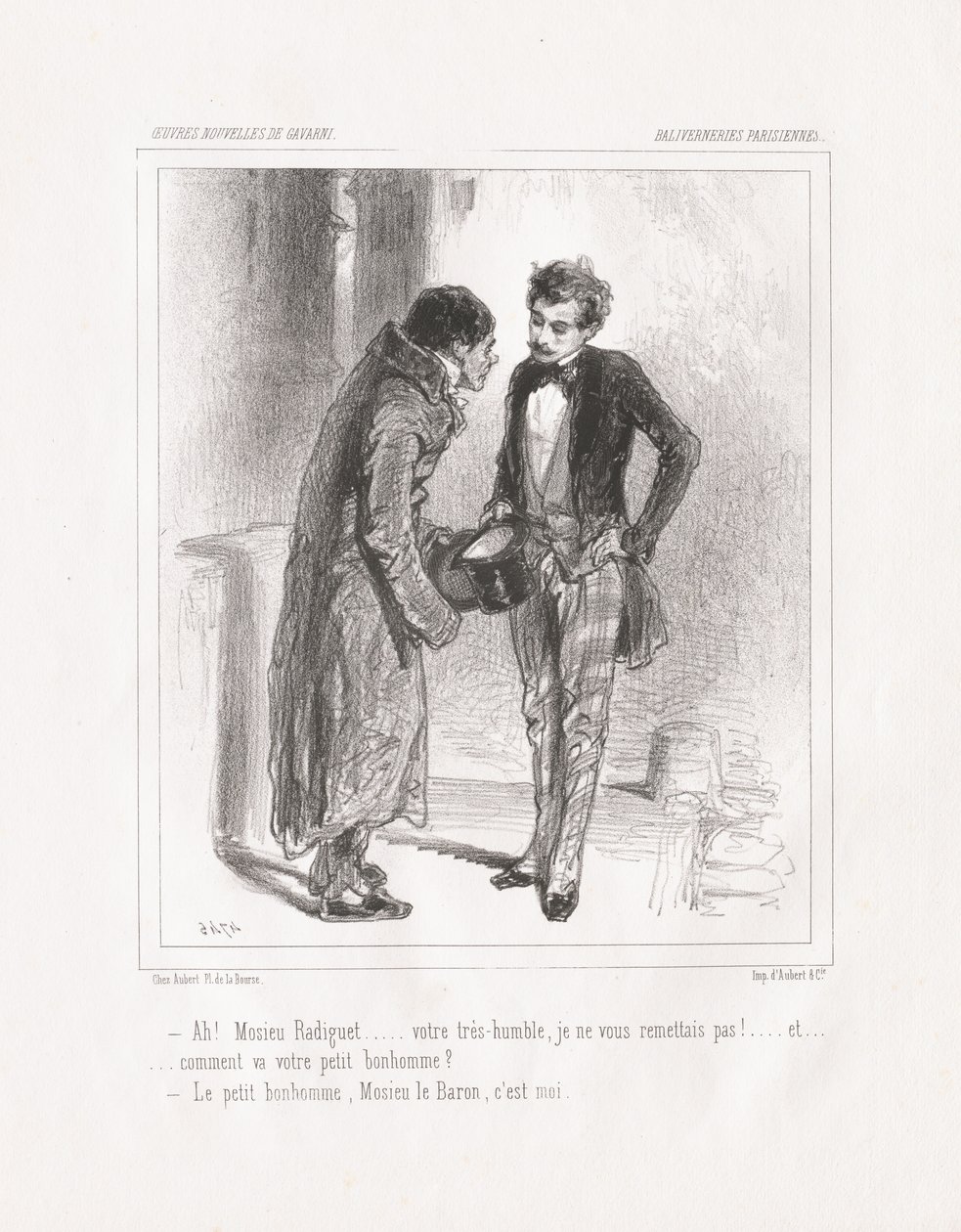 Baliverneries Parisiennes: Ah! Monsieu Radiguet, 1847. de Paul Gavarni