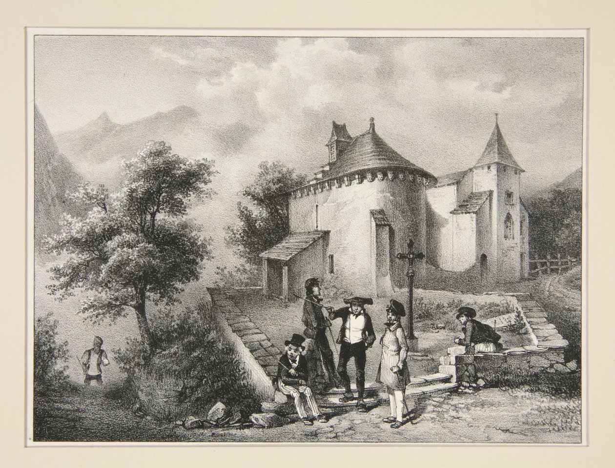Capela de Assoute, perto de Eaux-Bonnes de Paul Gavarni