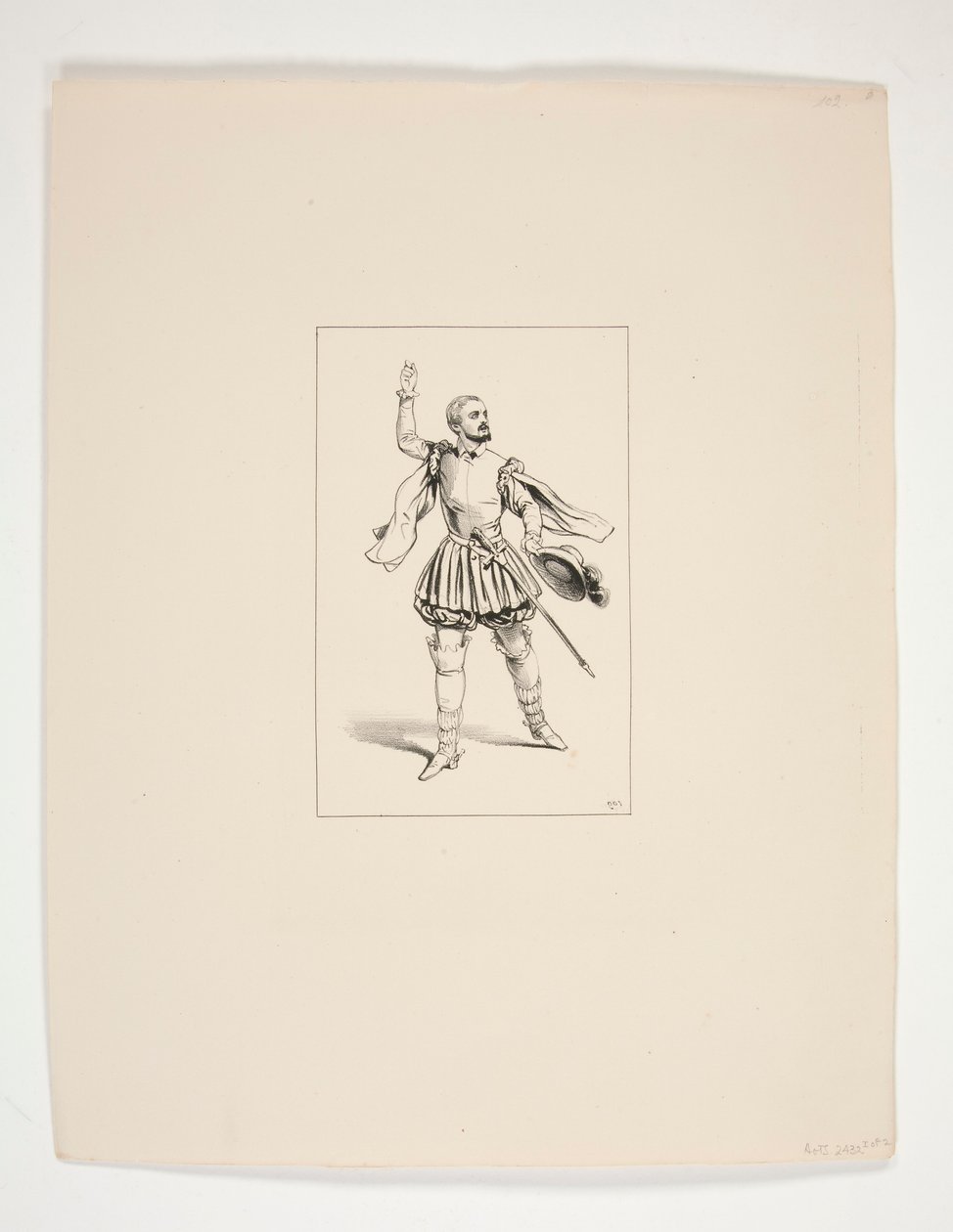Figurino de Marcel, interpretado por Levasseur. de Paul Gavarni