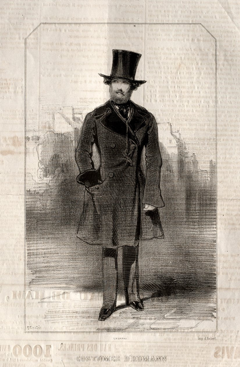 Trajes d Humann, 1843. de Paul Gavarni