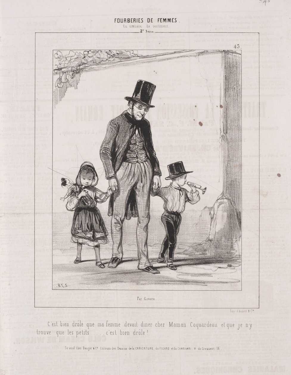 Enganos das mulheres: Em Sentiment, 1842. de Paul Gavarni