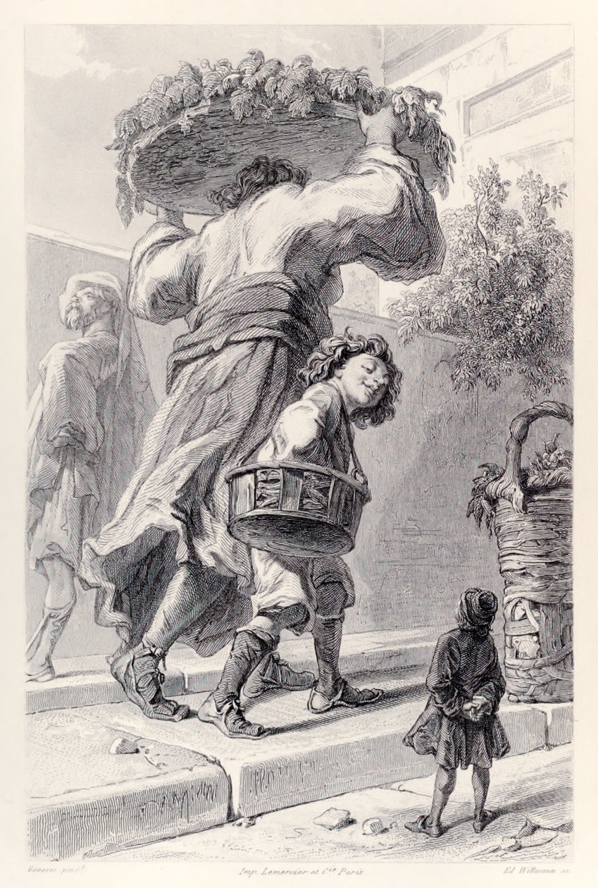 Gulliver e Lordbruldrud, da edição francesa de Gullivers Travels por Jonathan Swift de Paul Gavarni
