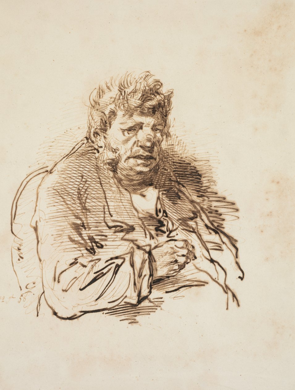 Cabeça de um homem velho, 1858. de Paul Gavarni