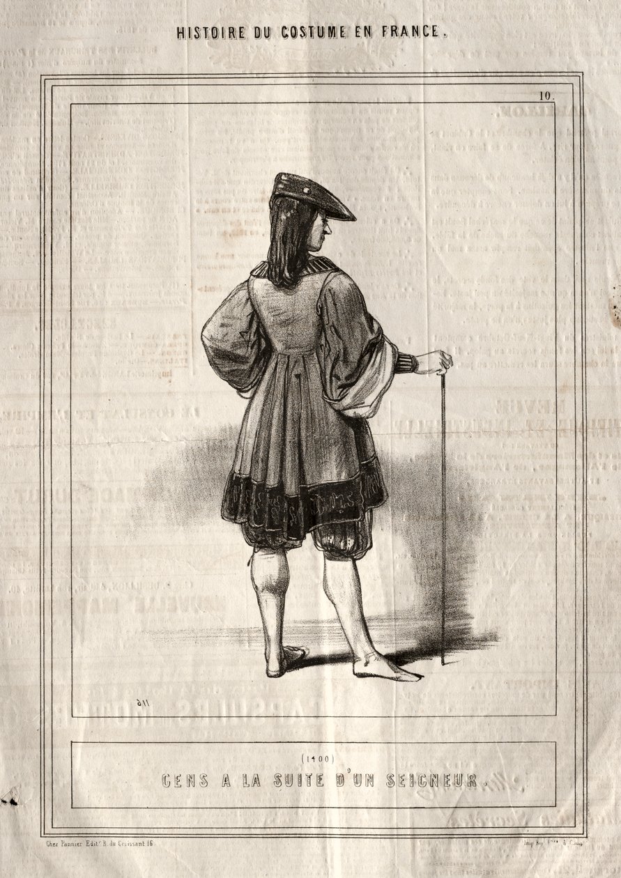 História do Traje na França: Pessoas Seguindo um Senhor de Paul Gavarni