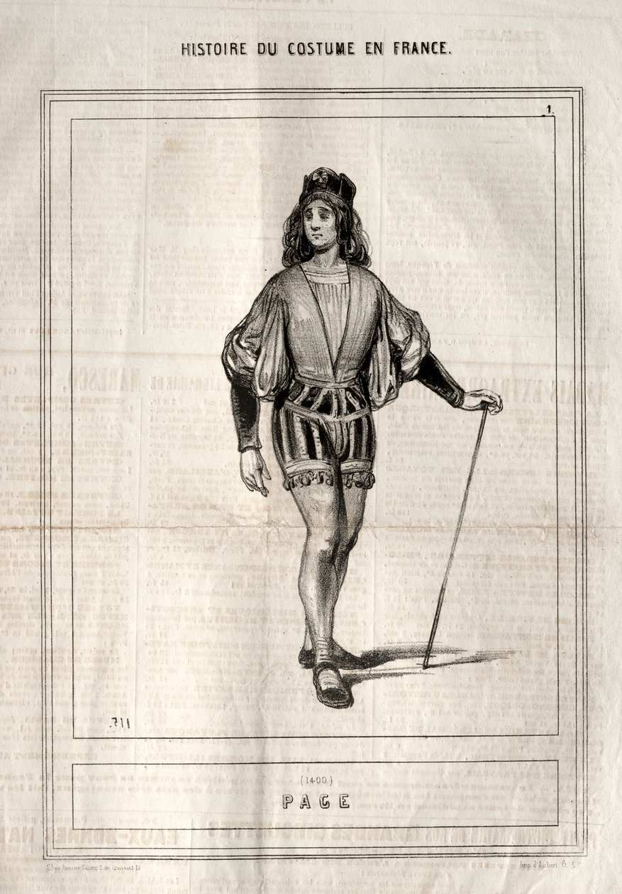 História do Traje na França: Página de Paul Gavarni