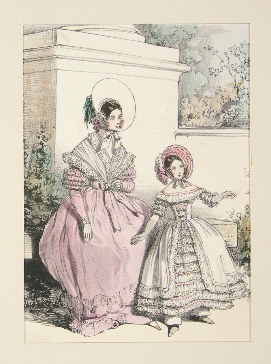 JULHO DE 1838. Vestido de chiffon de Surat. de Paul Gavarni