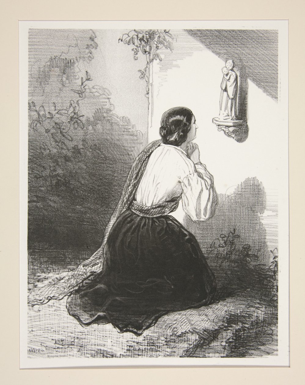 Laure em oração de Paul Gavarni
