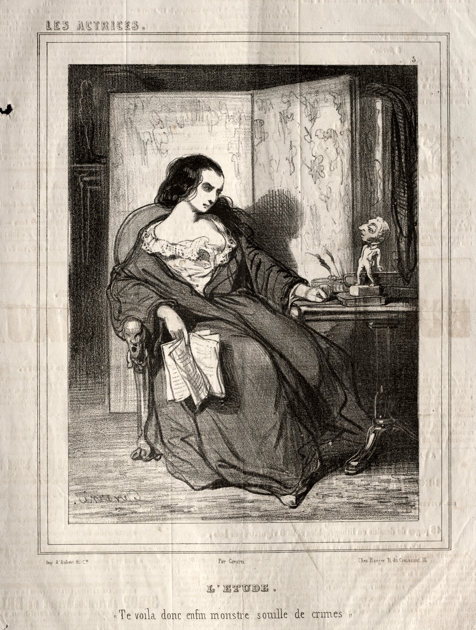 As atrizes: LEtude, 1843. de Paul Gavarni