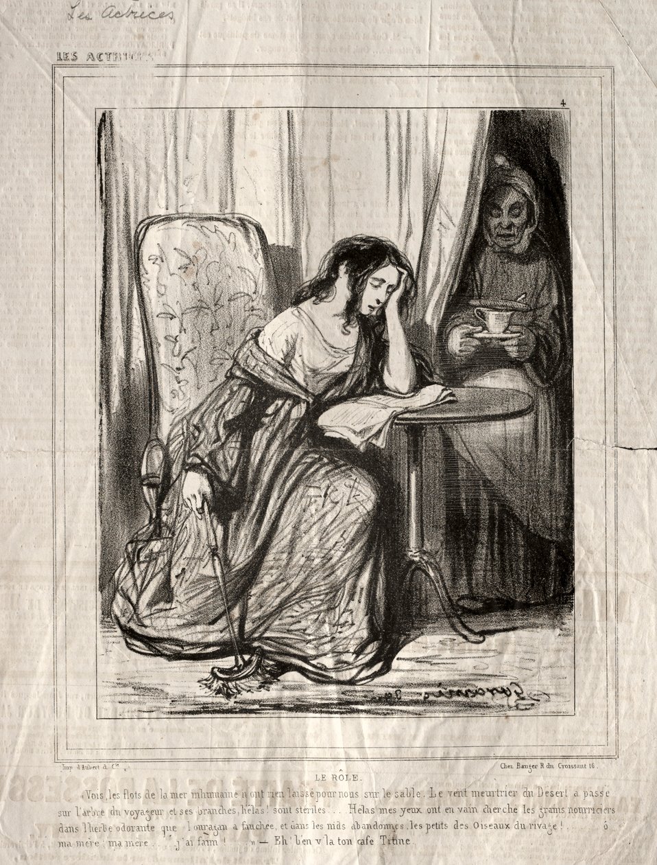 As Atrizes: O Papel, 1843. de Paul Gavarni