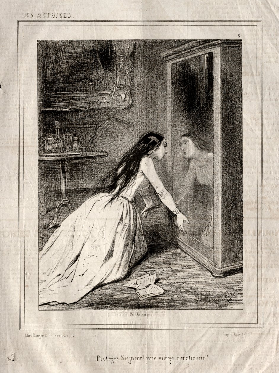 Atrizes: Proteja o Senhor! uma virgem cristã, 1843. de Paul Gavarni