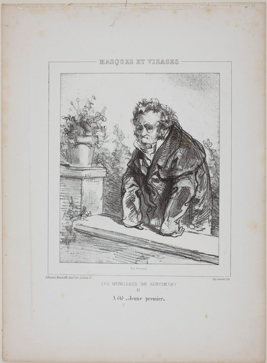 Les Invalides du Sentiment (Os Inválidos do Sentimento): Era um "jovem ator principal". de Paul Gavarni