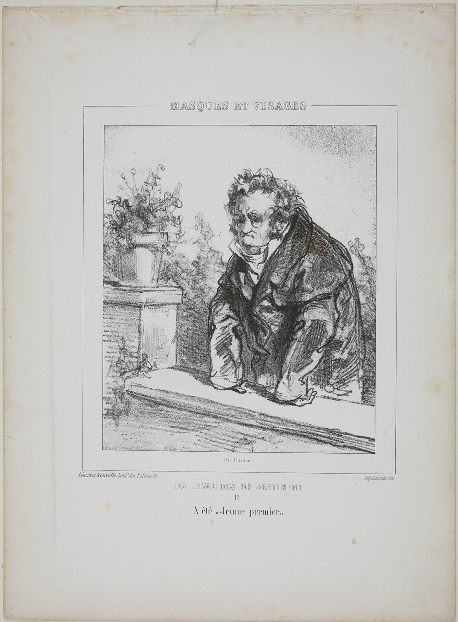 Les Invalides du Sentiment (Os Inválidos do Sentimento): Era um "jovem ator principal". de Paul Gavarni
