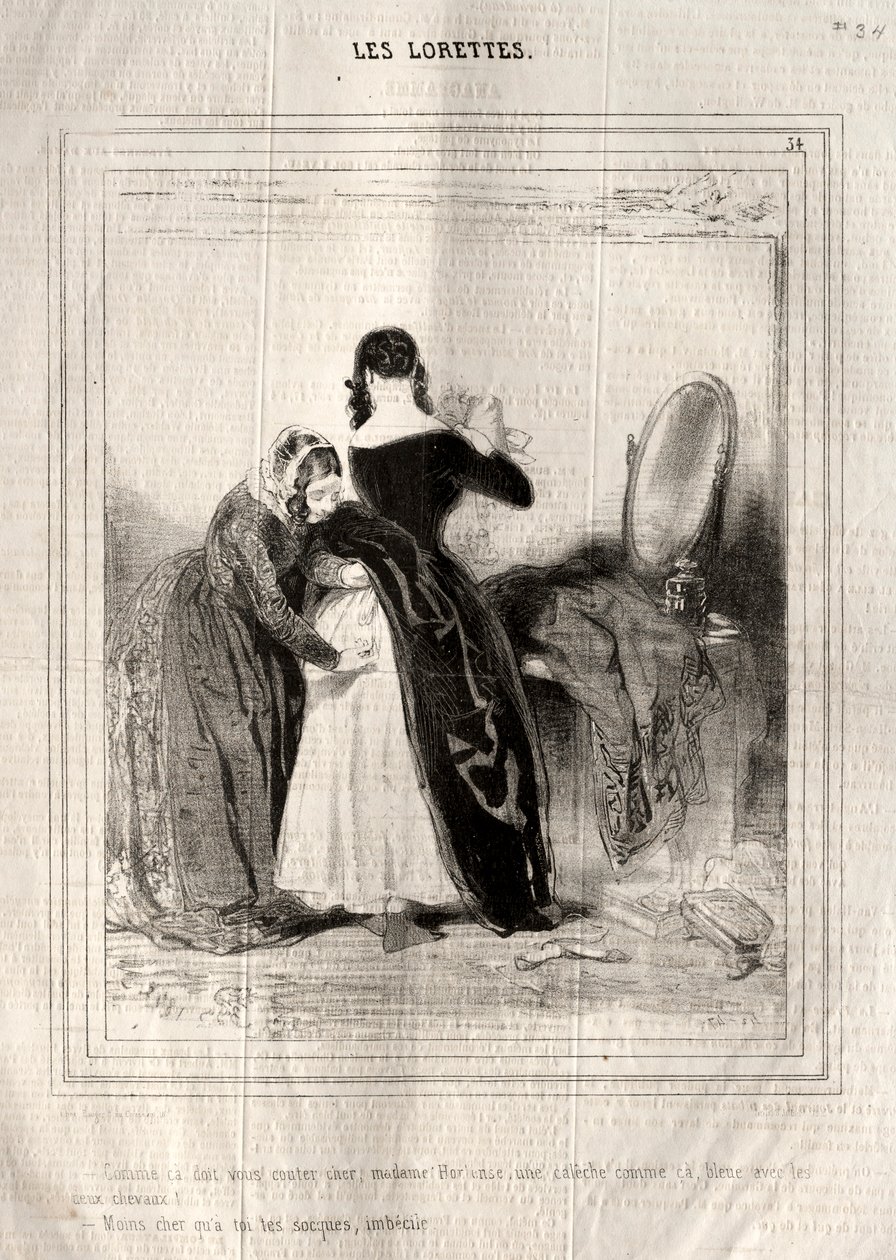 Os Lorettes, 1842. de Paul Gavarni
