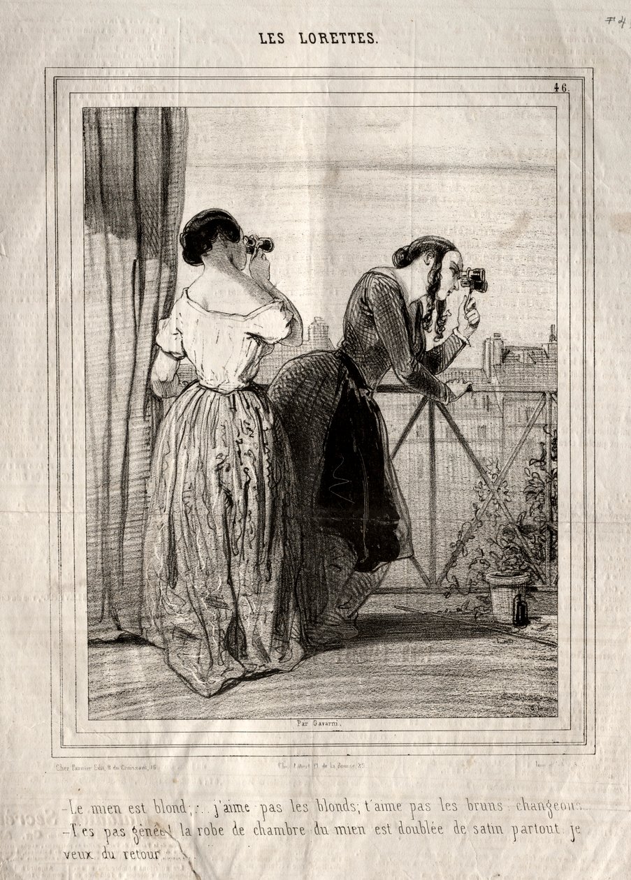 Os Lorettes, 1842. de Paul Gavarni