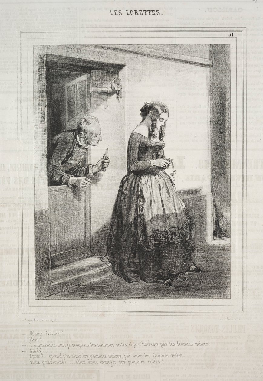 Os Lorettes, 1842. de Paul Gavarni