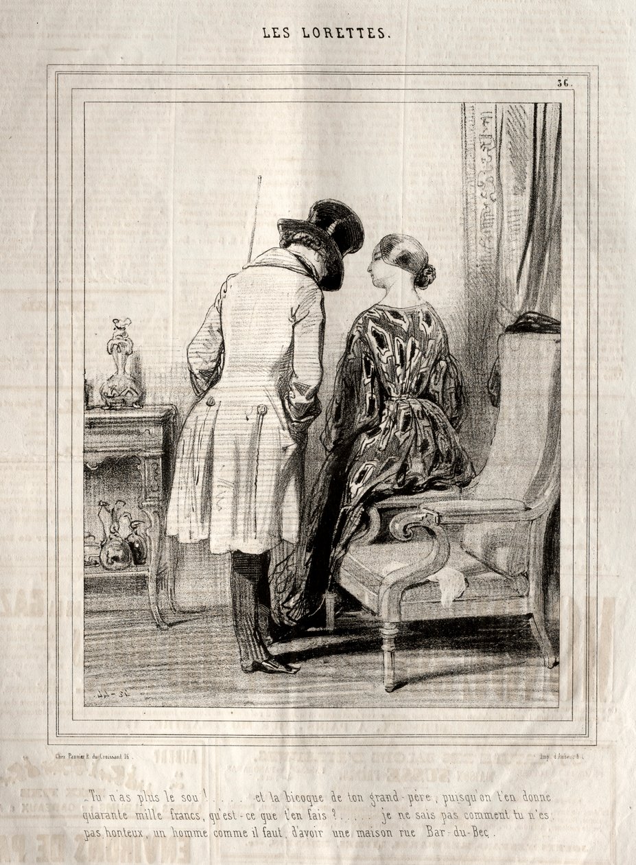 Os Lorettes, 1842. de Paul Gavarni