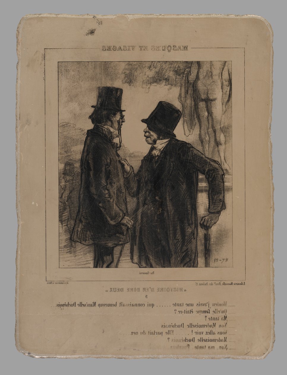 Pedra litográfica para Mosieu, j de Paul Gavarni