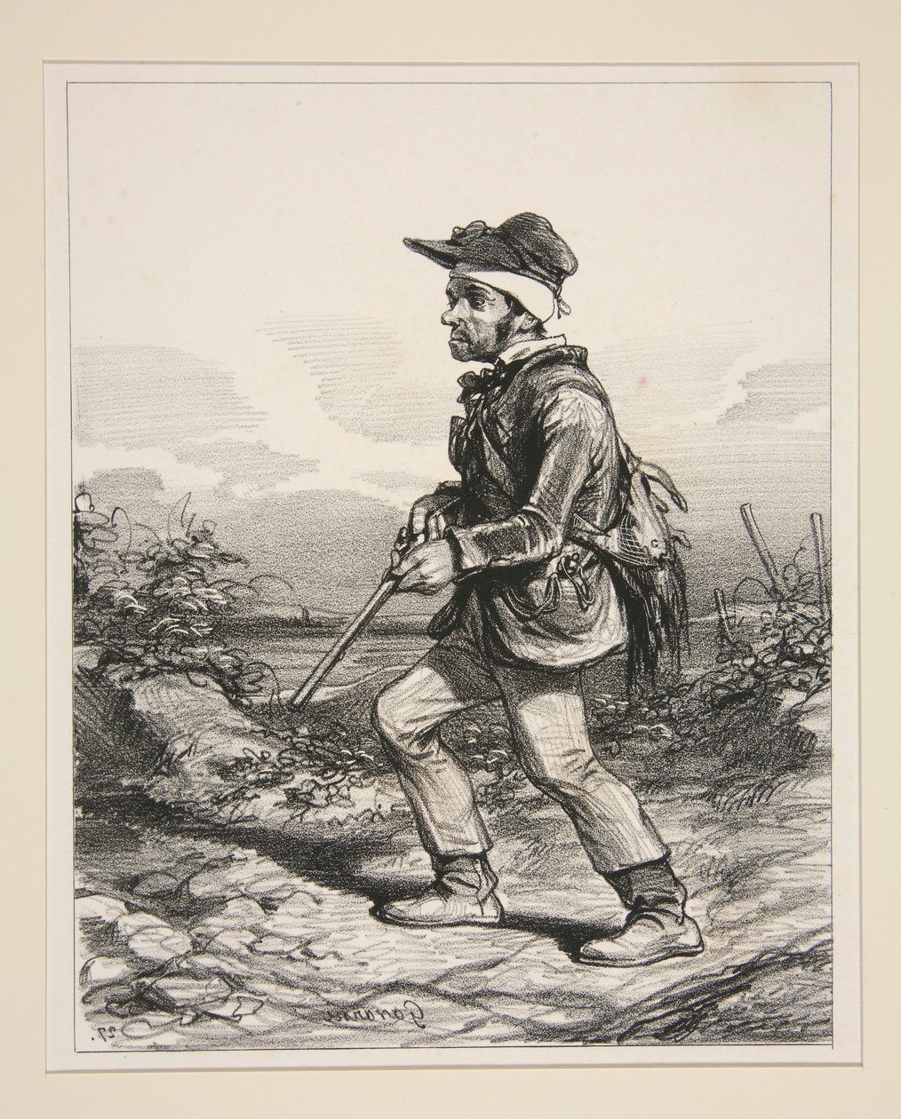 Sr. Gontard, / (de Clos-Gorju), / Grande proprietário, eleitor elegível, / em busca de l de Paul Gavarni