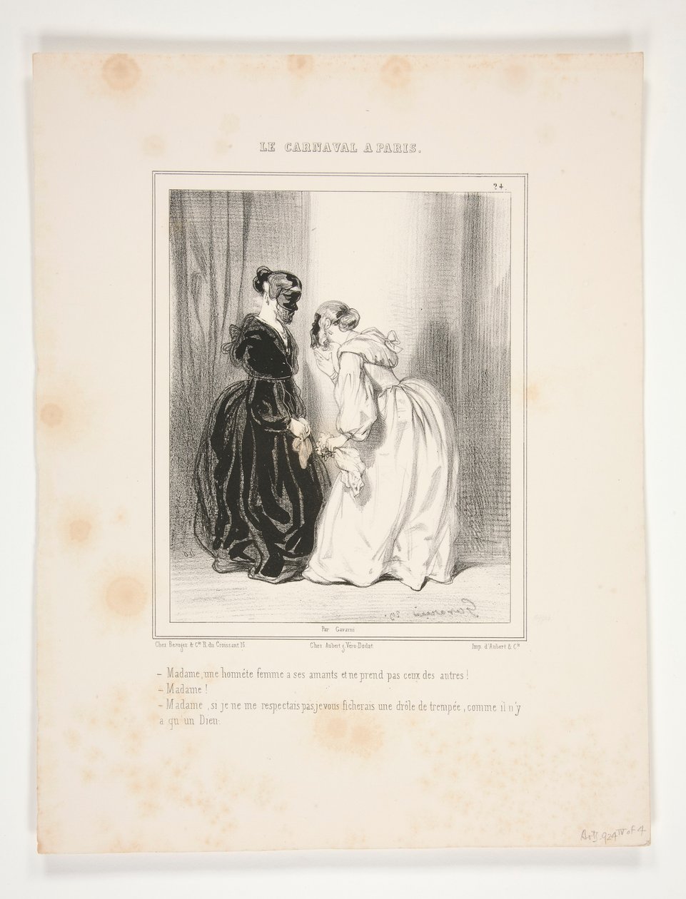 Senhora, uma mulher honesta tem os seus amantes (sic), e não aceita os dos outros! de Paul Gavarni