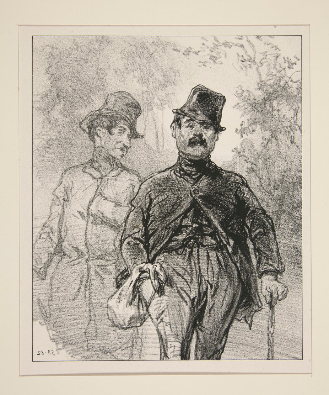 Messieurs les officiers de regiment en garnison dans la foret de Bondy. de Paul Gavarni