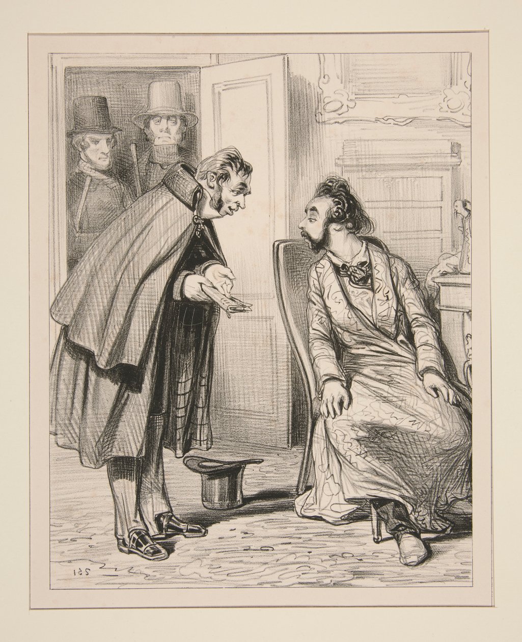 O senhor Isidor bancando o galante com a mulher do de Paul Gavarni