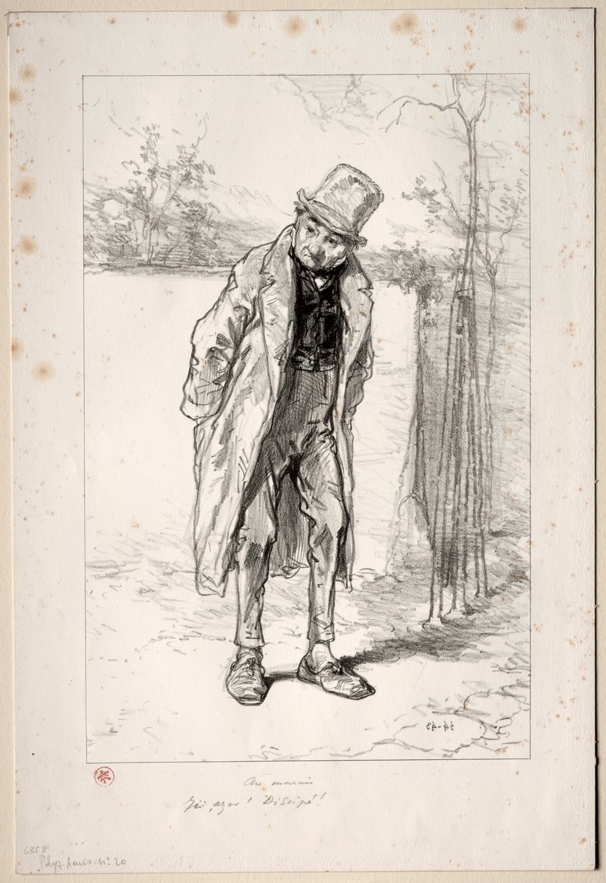 Fisionomias parisienses: Au Marais. Aqui, Azor! aqui!, 1857-58. de Paul Gavarni