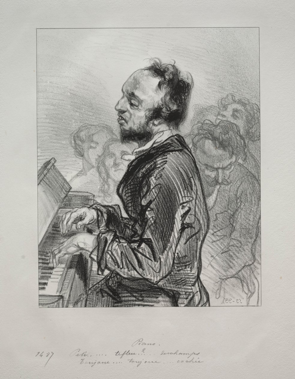 Piano, 1853. de Paul Gavarni