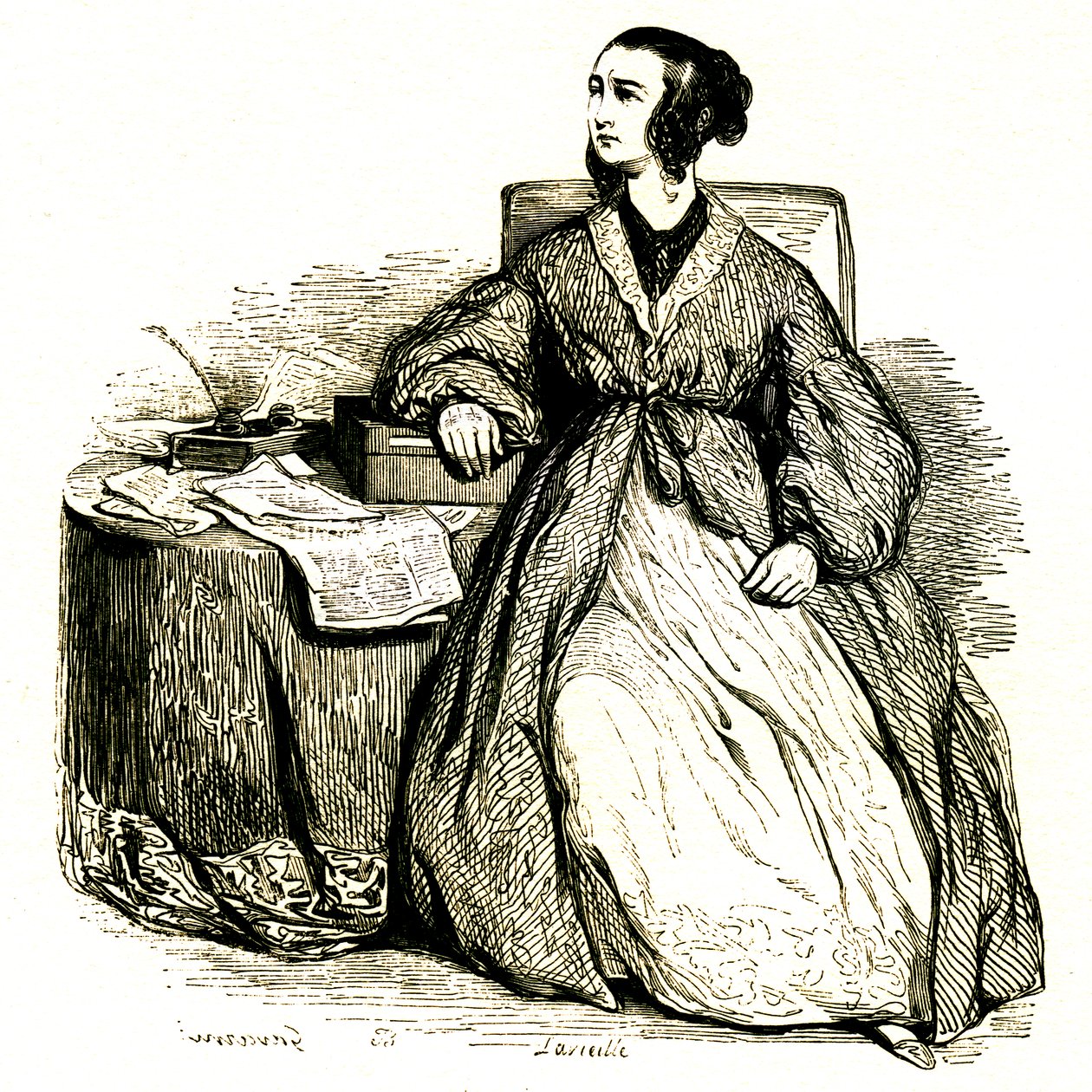 Mulher política (gravura de Paul Gavarni
