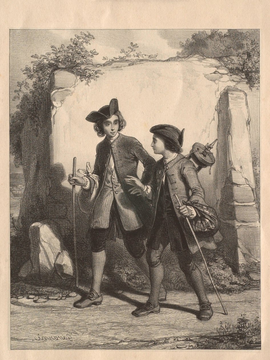 Rousseau e o seu amigo Bacle de Paul Gavarni