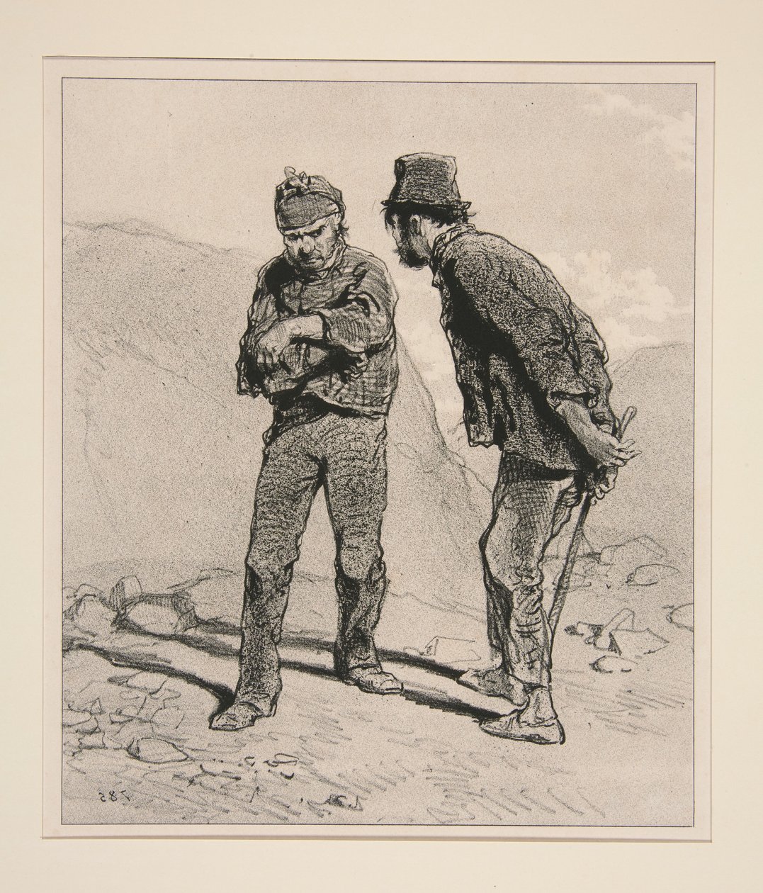 Se não fechas o bico, Adolphe, teremos palavras. de Paul Gavarni