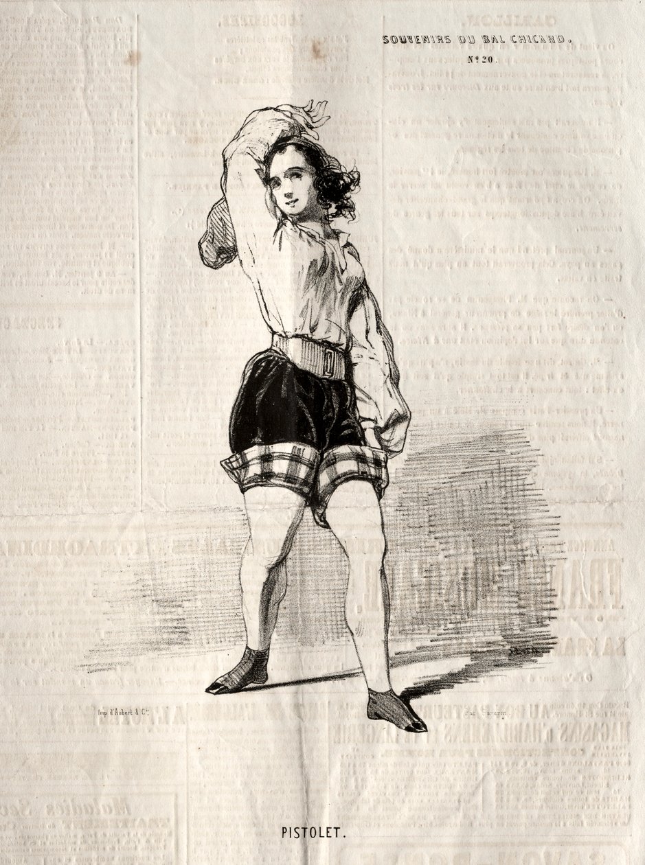 Lembranças do Bal Chicard: Pistolet, 1843. de Paul Gavarni