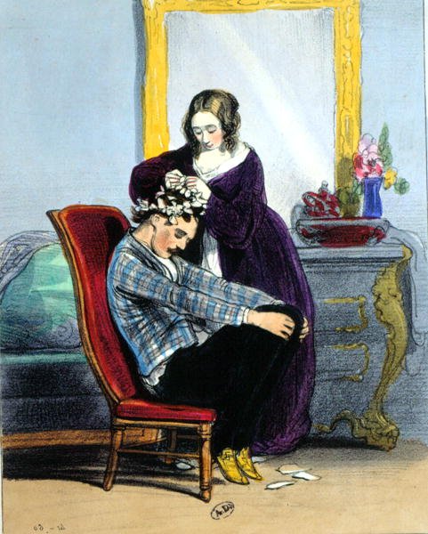 Os Mártires (cor litho) de Paul Gavarni