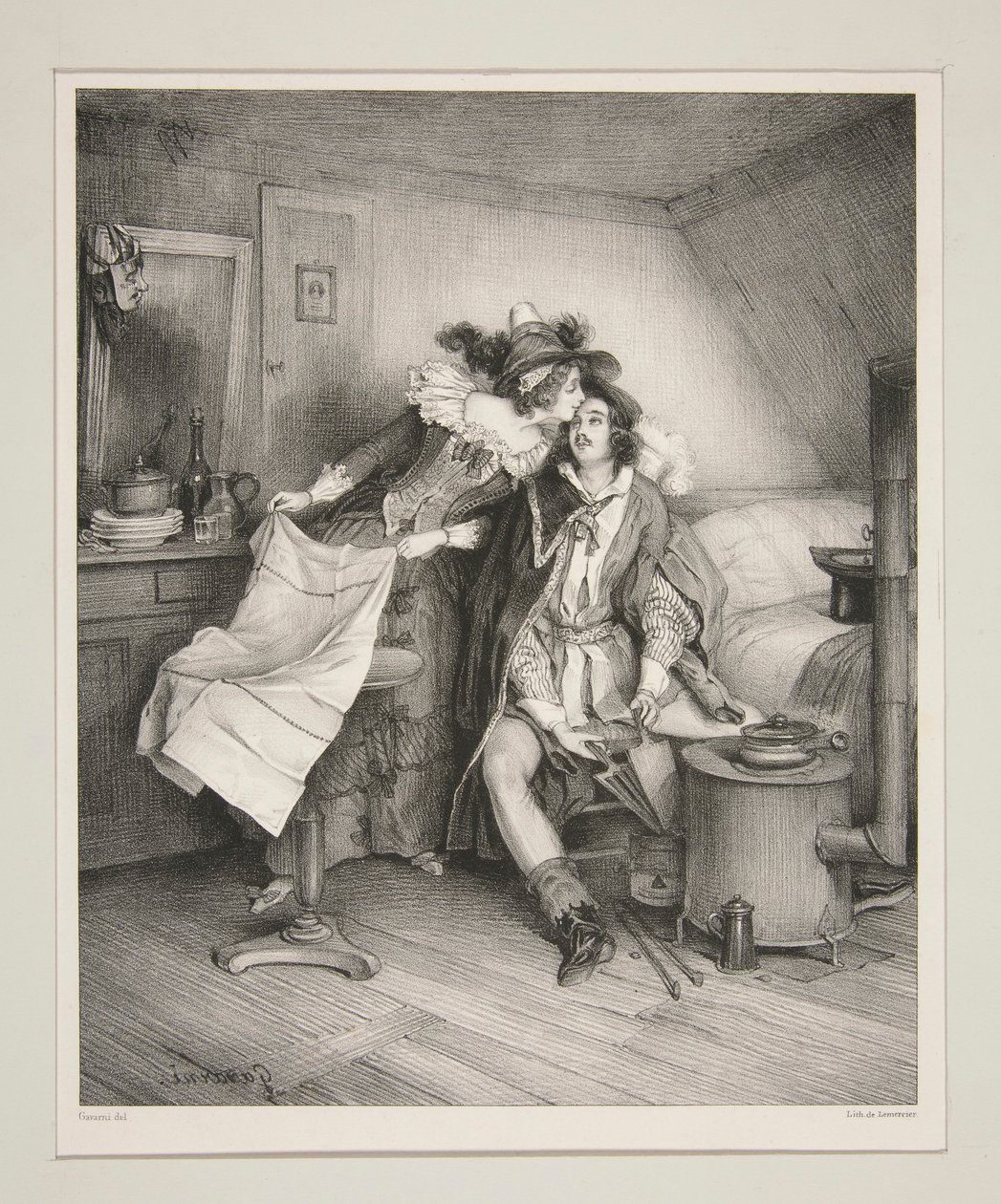 UM JANTAR DE CARNAVAL, - UMA CEIA DEPOIS DO MASQUERADE. de Paul Gavarni